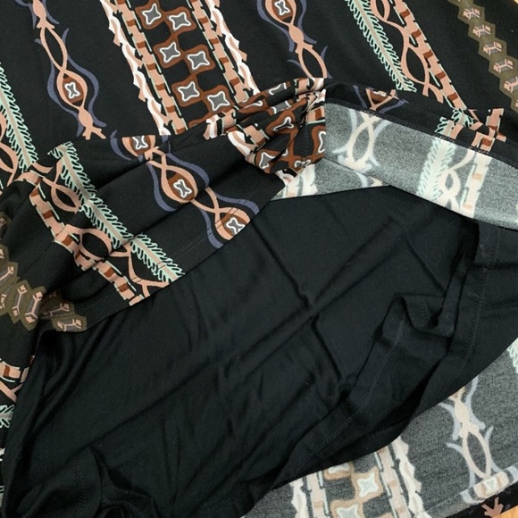 Free People Stella Black Patterned Mock Neck Lined Mini Dress - Picture 8 of 11